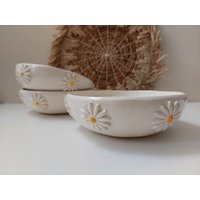 Tiefe Keramik Pasta Schüssel, Florale Handgemachte Schüssel von EnikoKovacsDesign