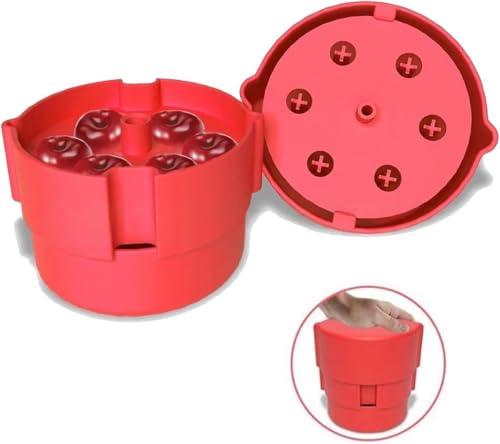 Kirschentsteiner Manuell, EntfernerKirschenentsteiner mit Auffangbehälter, Entkerner Kirschen für Kirschen Oliven Pflaume Küchenwerkzeuge Schnell Entfernen Früchtsteinen (Rot) von Enitmor