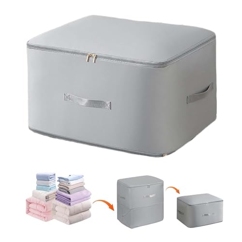 EnixwH Ultra Platzsparender Selbstkomprimierender Organizer, 54x42x60 CM Aufbewahrungstasche für Bettdecken, Groß Selbstkomprimierende Bewegliche Organizertaschen for Kleidung Decken (Grau) von EnixwH