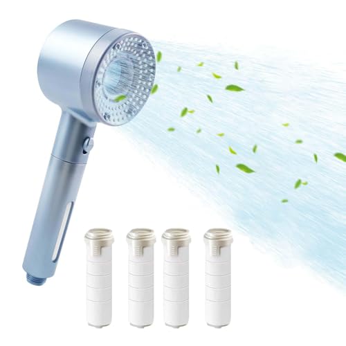 EnixwH Wassersparender Duschkopf, Antikalk Duschkopf, Handbrause Dusche, Duschkopf Wassersparend Druckerhöhend, Brausekopf Dusche, Universal Duschkopf mit 1/2 Zoll Schnittstelle (Sternenhimmel Silber) von EnixwH