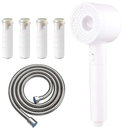 EnixwH Wassersparender Duschkopf, Duschbrause mit Schlauch Wassersparend, Duschkopf mit Schlauch 1,5 M, Handbrause mit Hochdruck und 5 Strahlarten für Hartes, Restchlor, Bakterien (Weiß) EnixwH Wassersparender Duschkopf, Duschbrause mit Schlauch Wassersparend, Duschkopf mit Schlauch 1,5 M, Handbrause mit Hochdruck und 5 Strahlarten für Hartes, Restchlor, Bakterien (Weiß) von EnixwH