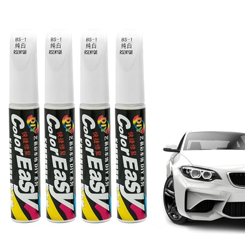 Eniyou 4Pcs Lackstift Weiß Auto Lackstift Auto Autolack Weiß Lackstifte für Auto Kratzer Auto Pinsel Lackreparaturstift Auto Kratzerentferner Autolack Lack Reparatur von Eniyou