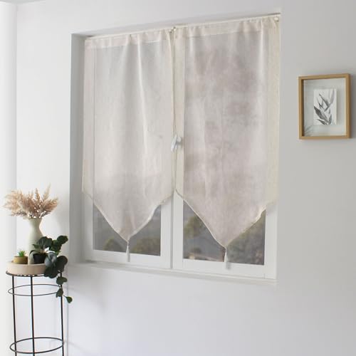 ED Enjoy Home 1 Paar Scheibengardinen, Ecru, 60 x 90 cm, Gardinenstange, Leinen und Polyester, schützt vor äußeren Blicken, für Schlafzimmer und Wohnzimmer ED Enjoy Home 1 Paar Scheibengardinen, Ecru, 60 x 90 cm, Gardinenstange, Leinen und Polyester, schützt vor äußeren Blicken, für Schlafzimmer und Wohnzimmer von Enjoy Home