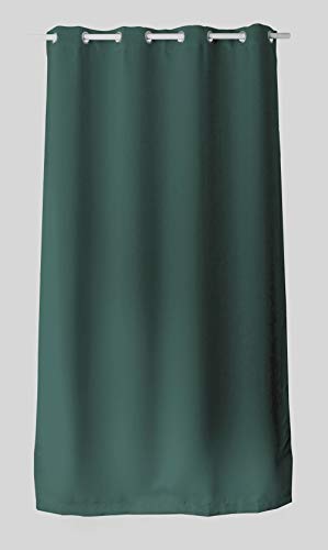 ED ENJOY HOME Dekorativer Vorhang mit silberfarbenen Ösen, 140 x 240 cm, Dunkelgrün, 100% Polyester, satiniert, Kollektion Basic von Enjoy Home