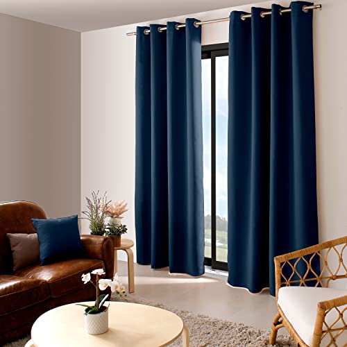 Enjoy Home 2010AN140240 Vorhang, mit 8 Ösen, Polyester, 40 x 26 cm, Marineblau, 40x26 von Enjoy Home