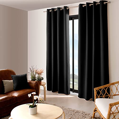 Enjoy Home 2010AN140240 Vorhang, mit 8 Ösen, Polyester, 40 x 26 cm, schwarz, 40x26 von Enjoy Home