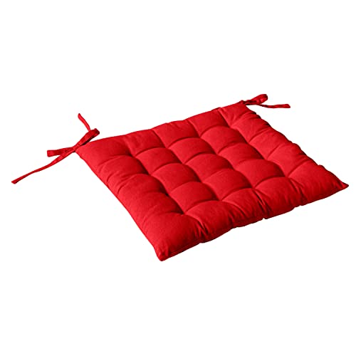 Enjoy Home Sitzkissen, Baumwollpiqué, 38 x 38 cm, rot, 40 x 40 von Enjoy Home