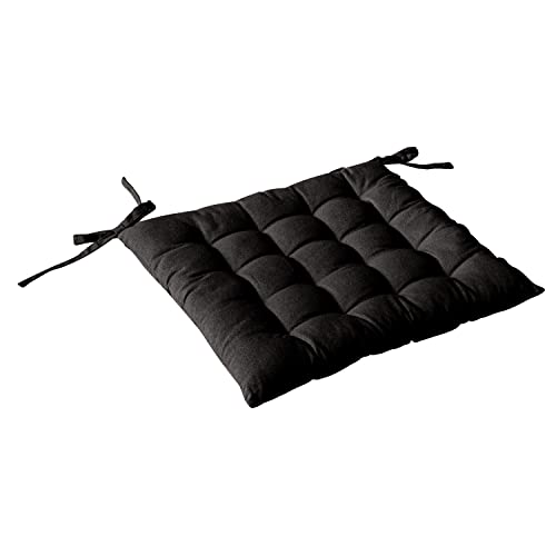 Enjoy Home Sitzkissen, Baumwollpiqué, 38 x 38 cm, schwarz, 40 x 40 von Enjoy Home