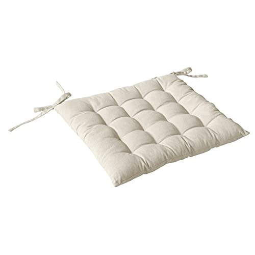 Enjoy Home – Sitzkissen, gesteppt, Baumwolle, 38 x 38 cm, Elfenbein, 40 x 40 von Enjoy Home