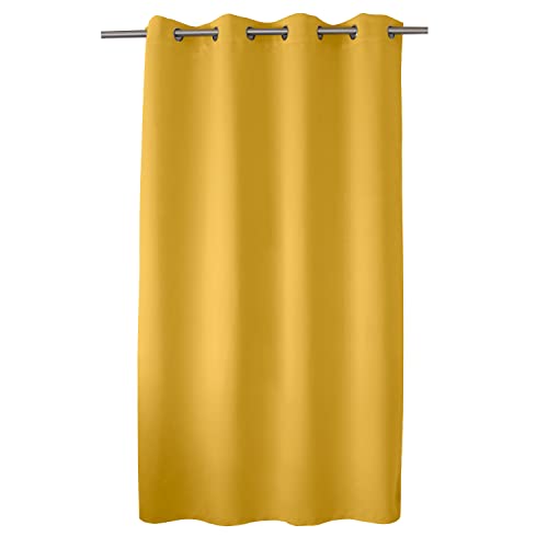 ED Enjoy Home Verdunkelungsvorhang mit silberfarbenen Ösen, Gelb, 140 x 180 cm, 100% Polyester, Öko-TEX, Kollektion Lakritze von Enjoy Home