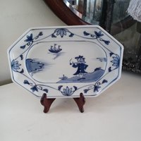 Rechteckige Hand Bemalt China Tablett in Blau Und Weiß von EnjoyHomeandGarden