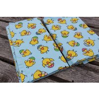 Vintage Kinderzimmer Vorhänge Kinder Schiebegardinen Baumwollstoff Vorhang Blau Gelb Niedlichen Küken Baumwolldecke Blatt von EnjoyMyVintage