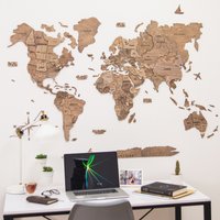 Handgefertigte Holz Weltkarte Wandkunst, Home Office Dekor, Push Pins Karte, Karte Mark Ihre Reisen, Housewarming Geschenk, Geschenk Zum 5 von EnjoyTheWood