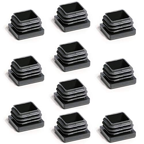 Enkotrade 10 Stück Lamellenstopfen für Vierkantrohre, 30x30 mm, Rohrabdeckung aus hochwertigem Polyethylen Kunststoff, Stopfen, Endstopfen, Kappen, Gleiter | Rohrstopfen Quadratisch von Enkotrade