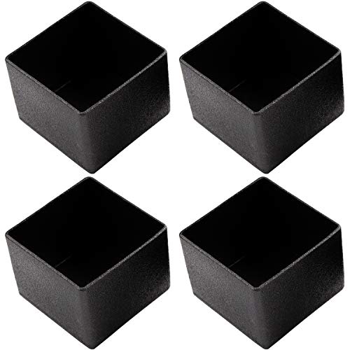 Enkotrade 4 Stück Gleitkappen Eckig Stuhlbeinkappen, für Außenrohrmaß 20x20 mm, Rohrabdeckung aus hochwertigem Polyethylen Kunststoff, Kappe, Endkappen von Enkotrade