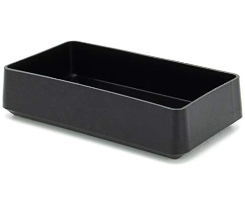 Enkotrade 4 Stück Gleitkappen Eckig Stuhlbeinkappen, für Außenrohrmaß 40x20 mm, Rohrabdeckung aus hochwertigem Polyethylen Kunststoff, Kappe, Endkappen von Enkotrade