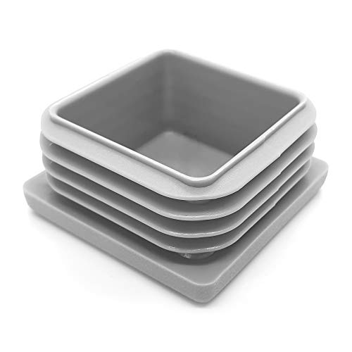 Enkotrade 21 Stück Lamellenstopfen Grau für Vierkantrohre, 13x13 mm, Rohrabdeckung aus hochwertigem Polyethylen Kunststoff, Stopfen, Endstopfen, Kappen, Gleiter | Rohrstopfen Quadratisch von Enkotrade