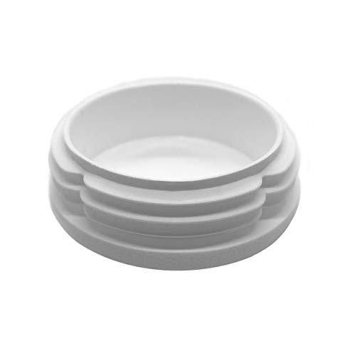 Enkotrade 21 Stück Lamellenstopfen Weiss Rund Ø 42mm, Rohrstopfen, Rohrabdeckung aus hochwertigem Polyethylen Kunststoff, Stopfen, Endstopfen, Kappen | Rohrstopfen Rund von Enkotrade