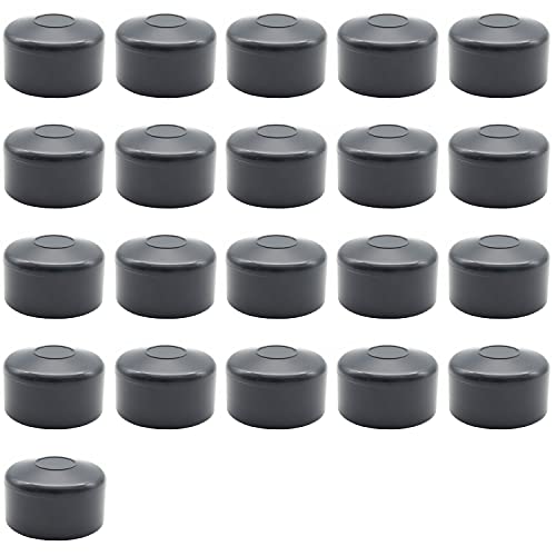Enkotrade 21 Stück Zaunkappen Anthrazit für Außenmaß Ø 51mm, Rohrkappen aus hochwertigem Kunststoff, Pyramide Rund Zaunpfostenkappen Pfahl Deckel Zaunabdeckung von Enkotrade