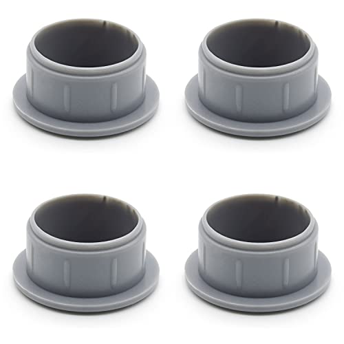 Enkotrade 4 Stück Abdeckstopfen in Grau | 24x20 | Bohrloch Ø 20mm, Rohrabdeckung aus hochwertigem Polyethylen, Kunststoffkappen, Abdeckkappe, Stopfen, Blindstopfen, Verschlusskappe von Enkotrade