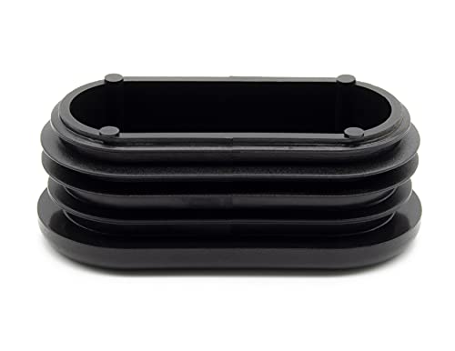 Enkotrade 4 Stück Lamellenstopfen für Ovalrohr, 30x60 mm, Rohrabdeckung aus hochwertigem Polyethylen Kunststoff, Stopfen, Endstopfen, Kappen, Gleiter | Rohrstopfen Oval von Enkotrade