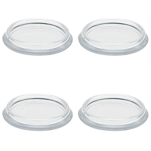 Enkotrade 4 Stück Möbeluntersetzer Rund transparent, Ø 23 mm, Möbelschutz aus hochwertigem Kunststoff (Polystyrol), Möbelgleiter, Stuhlgleiter, Bodenschoner von Enkotrade