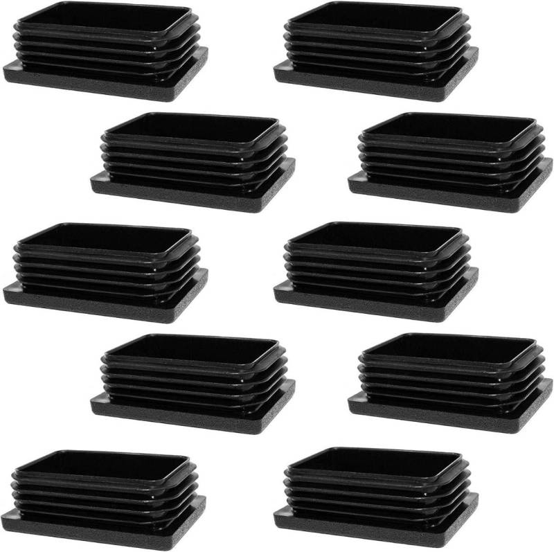 Enkotrade Endkappe Lamellenstopfen rechteckig, (10-St), Schwarz, rechteckig, 35 x 25 mm, UV-beständig. Made in Germany von Enkotrade