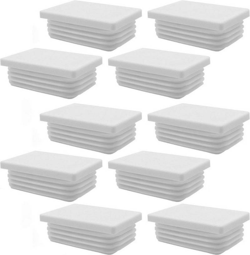 Enkotrade Endkappe Lamellenstopfen rechteckig, (10-St), Weiß, rechteckig, 30 x 20 mm, UV-beständig. Made in Germany von Enkotrade