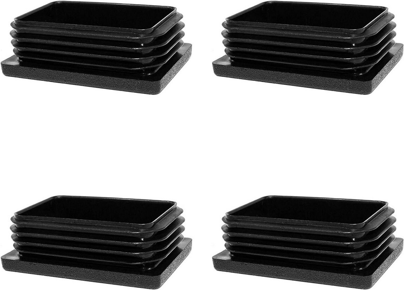 Enkotrade Endkappe Lamellenstopfen rechteckig, (4-St), Schwarz, rechteckig, 20 x 10 mm, UV-beständig. Made in Germany von Enkotrade