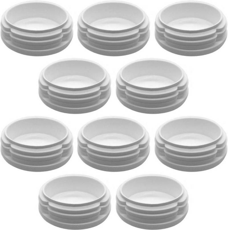 Enkotrade Endkappe Lamellenstopfen rund, (10-St), Weiss, Rund, 20 mm, UV-beständig. Made in Germany von Enkotrade