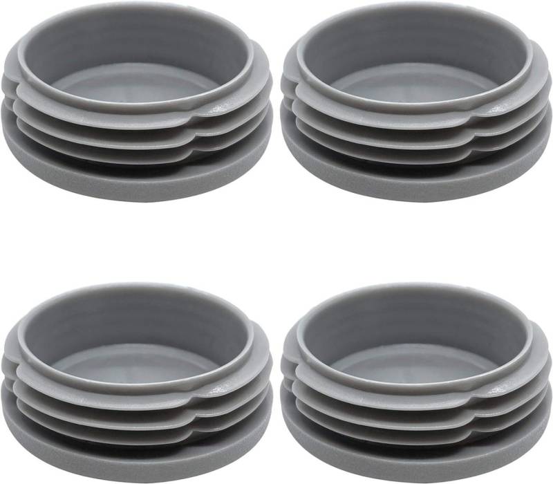 Enkotrade Endkappe Lamellenstopfen rund, (4-St), Grau, Rund, 20 mm, UV-beständig. Made in Germany von Enkotrade