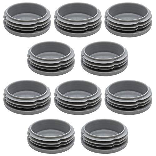 Enkotrade Lamellenstopfen Grau Rund Rohrstopfen, Rohrabdeckung aus hochwertigem Polyethylen Kunststoff, Stopfen, Endstopfen, Kappen | Rohrstopfen Rund (10, Ø 25 mm) von Enkotrade