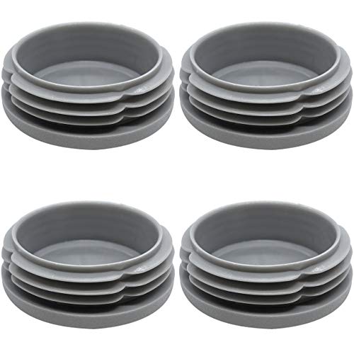 Enkotrade Lamellenstopfen Grau Rund Rohrstopfen, Rohrabdeckung aus hochwertigem Polyethylen Kunststoff, Stopfen, Endstopfen, Kappen | Rohrstopfen Rund (4, Ø 40 mm) von Enkotrade