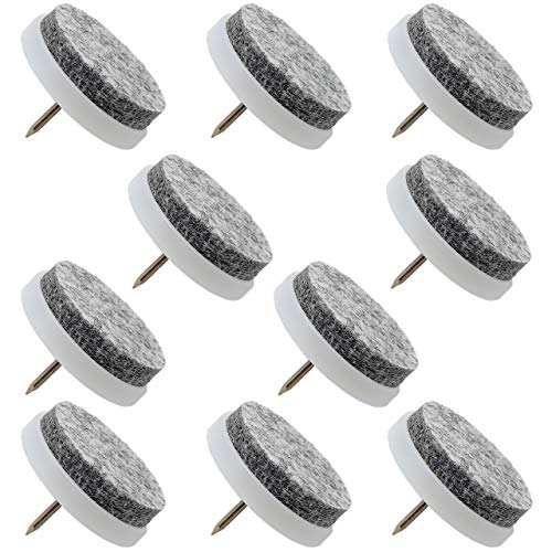 Enkotrade Möbelgleiter mit Filz 10er Set, Ø 24 mm, Filzgleiter Stuhlgleiter Filzgleiter Bodenschutz Bodenschongleiter von Enkotrade