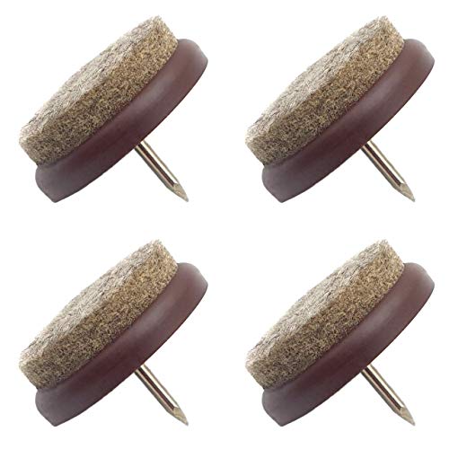 Enkotrade Möbelgleiter mit Filz 4 Stück Braun, Ø 17 mm, Filzgleiter Stuhlgleiter Filzgleiter Bodenschutz Bodenschongleiter von Enkotrade