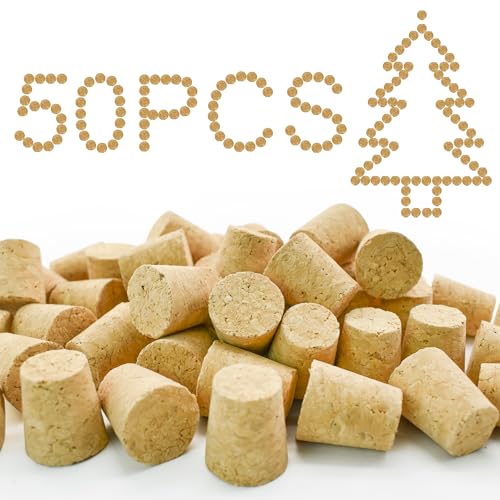 Enkrio 50pcs #8 Kegelförmiger Korken, natürliche weiche Weinkorken, Weinherstellung, Handwerk, Holzkorken, korken für Weinflasche von Enkrio