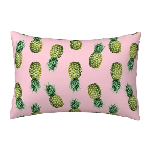 EnkzpoHen Kissenbezug mit verstecktem Reißverschluss, rechteckig, Ananas-Druck, bequem, atmungsaktiv von EnkzpoHen