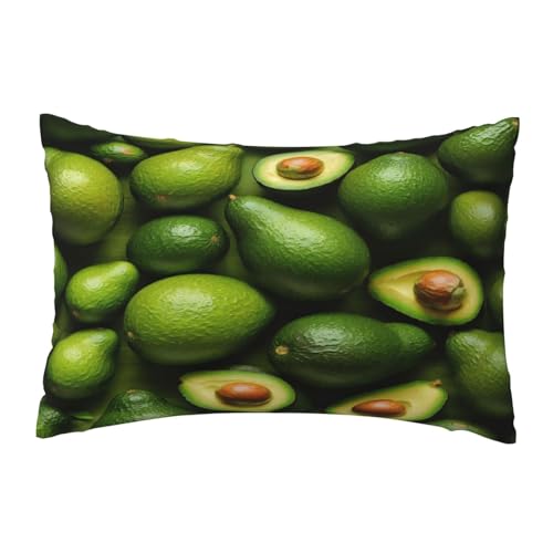 EnkzpoHen Kissenbezug mit verstecktem Reißverschluss, rechteckig, Avocado-Muster, bequem, atmungsaktiv von EnkzpoHen