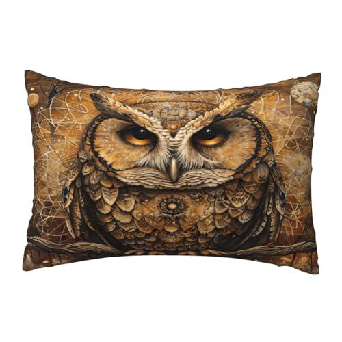 EnkzpoHen Kissenbezug mit verstecktem Reißverschluss, rechteckig, Eule, Glauben, bequem, atmungsaktiv von EnkzpoHen