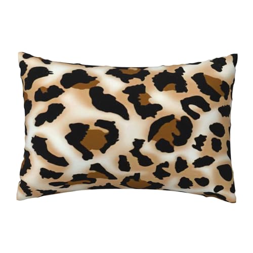 EnkzpoHen Kissenbezug mit verstecktem Reißverschluss, rechteckig, Leopardenmuster, bequem, atmungsaktiv von EnkzpoHen