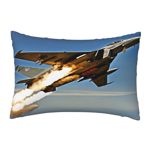 EnkzpoHen Kissenbezug mit verstecktem Reißverschluss, rechteckig, Luftfahrt-Jets-Druck, bequem, atmungsaktiv von EnkzpoHen