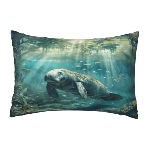 EnkzpoHen Kissenbezug mit verstecktem Reißverschluss, rechteckig, Motiv: Crazy Save Seekuh, bequem, atmungsaktiv EnkzpoHen Kissenbezug mit verstecktem Reißverschluss, rechteckig, Motiv: Crazy Save Seekuh, bequem, atmungsaktiv von EnkzpoHen