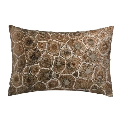 EnkzpoHen Kissenbezug mit verstecktem Reißverschluss, rechteckig, Petoskey-Steindruck, bequem, atmungsaktiv von EnkzpoHen