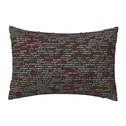 EnkzpoHen Kissenbezug mit verstecktem Reißverschluss, rechteckig, Programmiercode-Druck, bequem, atmungsaktiv von EnkzpoHen