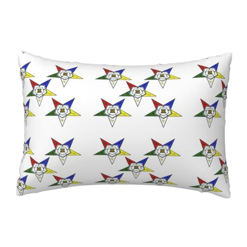 EnkzpoHen Kissenbezug mit verstecktem Reißverschluss, rechteckig, Sterne, bedruckt, bequem, atmungsaktiv von EnkzpoHen