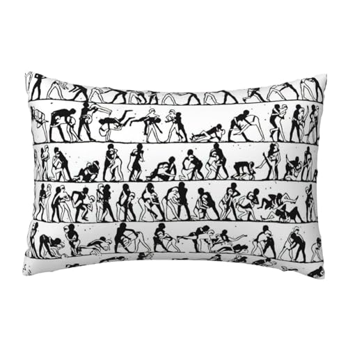 EnkzpoHen Kissenbezug mit verstecktem Reißverschluss, rechteckig, Wrestler-Sportdruck, bequem, atmungsaktiv von EnkzpoHen