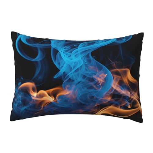 EnkzpoHen Kissenbezug mit verstecktem Reißverschluss, rechteckig, blaue Flamme, bequem, atmungsaktiv von EnkzpoHen