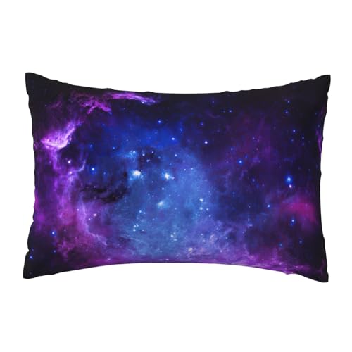 EnkzpoHen Kissenbezug mit verstecktem Reißverschluss, rechteckig, blauer Galaxie-Druck, bequem, atmungsaktiv von EnkzpoHen