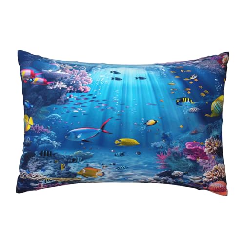 EnkzpoHen Kissenbezug mit verstecktem Reißverschluss, rechteckig, bunt, Ozean-Motiv, bequem, atmungsaktiv von EnkzpoHen