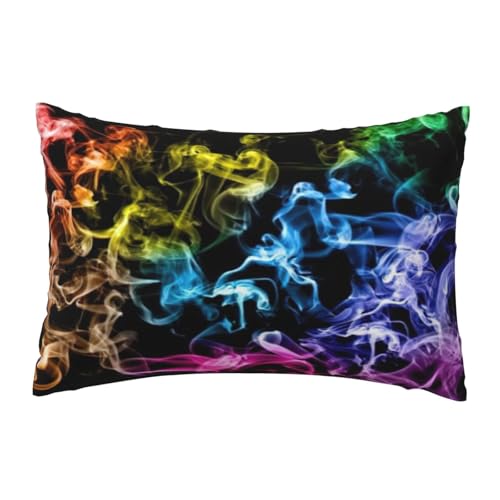 EnkzpoHen Kissenbezug mit verstecktem Reißverschluss, rechteckig, bunt, Rauchdruck, bequem, atmungsaktiv von EnkzpoHen